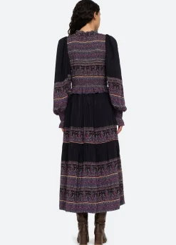 Sea New York Adella Smocked Dress Iris Discount