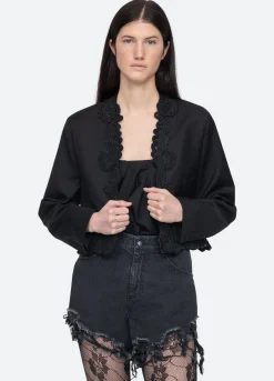 Sea New York Aerin Cropped Blazer Black Flash Sale