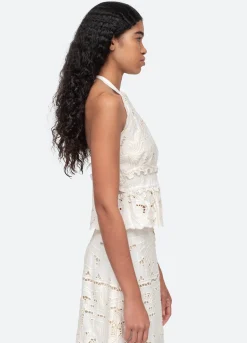 Sea New York Blaire Halter Top White Flash Sale