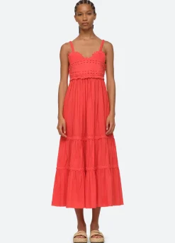 Sea New York Camila Slip Dress Red Fashion