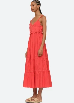 Sea New York Camila Slip Dress Red Fashion