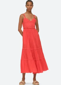 Sea New York Camila Slip Dress Red Fashion