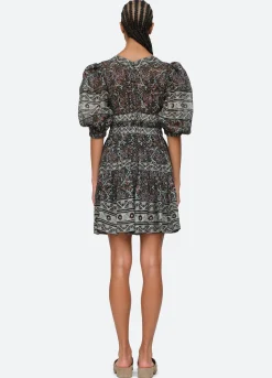 Sea New York Marlee Puff Slv Dress Black Hot