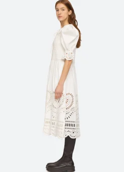 Sea New York Saint Foy Smocked Dress White New