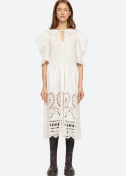 Sea New York Saint Foy Smocked Dress White New