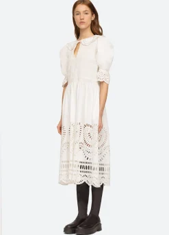 Sea New York Saint Foy Smocked Dress White New